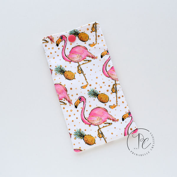 {Tropical Summer - Flamingos} Glasses Pouch