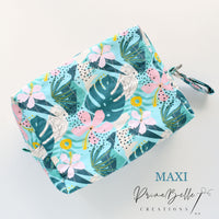 {Tropical} Boxy Pouch with Mini Key Fob
