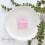 {Pink Mini Gingham} Button Earrings