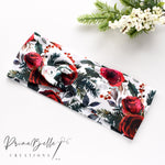 {Moody Christmas Floral} Stretchy Twisted Headwrap
