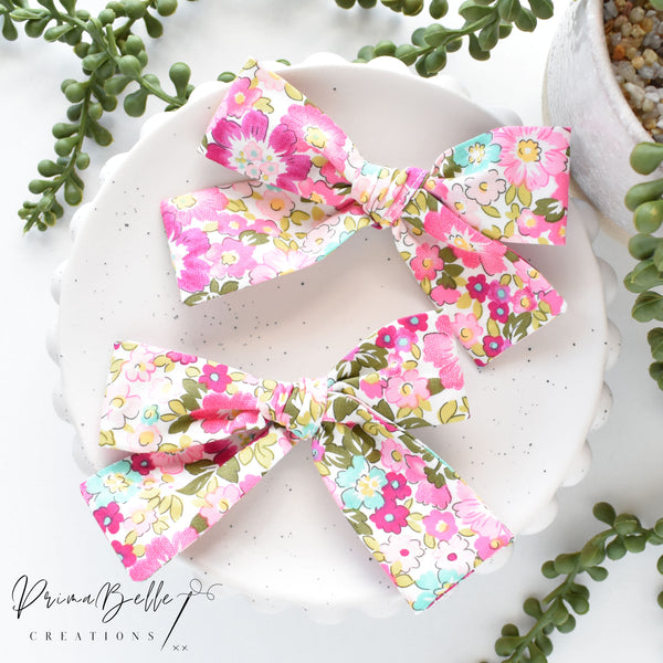 {Ditzy Floral - Spring} Bow Hair Clip Set