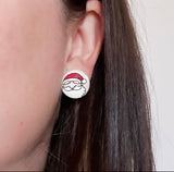 {Candy Cane} Button Earrings