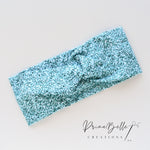 {Teal Glitter Look} Stretchy Twisted Headwrap