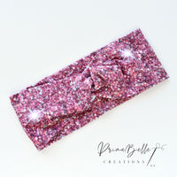 {Wine Glitter Look} Stretchy Twisted Headwrap