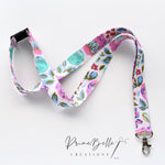 {Indy Bloom - Watercolour Floral - Pink Millie} Lanyard