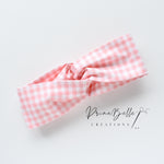 {Pale Pink Mini Gingham} Twisted Headwrap