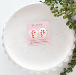 {Candy Cane} Button Earrings