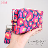 {Leopard Red ~ Kasey Rainbow} Boxy Pouch with Mini Key Fob