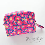 {Leopard Red ~ Kasey Rainbow} Boxy Pouch with Mini Key Fob