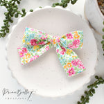 {Ditzy Floral - Pink} Bow Hair Clip