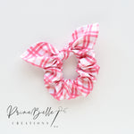 {Pink Two Tone Plaid} Bow Scrunchie