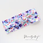 {Purple Floral} Stretchy Knotted Headwrap
