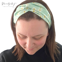 {Daisies on Mint} Twisted Headwrap