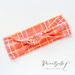 {Watermelon Plaid} Stretchy Knotted Headwrap